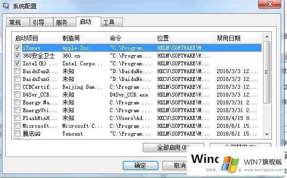 Win7开机启动项怎么取消